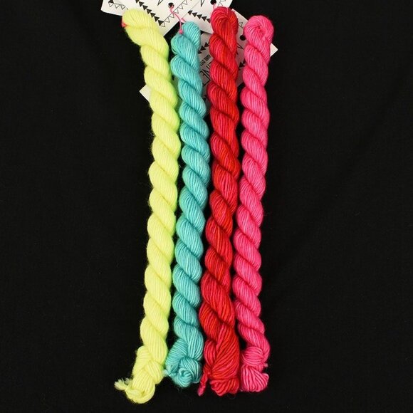 MadelineTosh 4 Unicorn Tails Tosh Merino Light Yarn Hand-Dyed Bright Color Mix - Picture 1 of 3